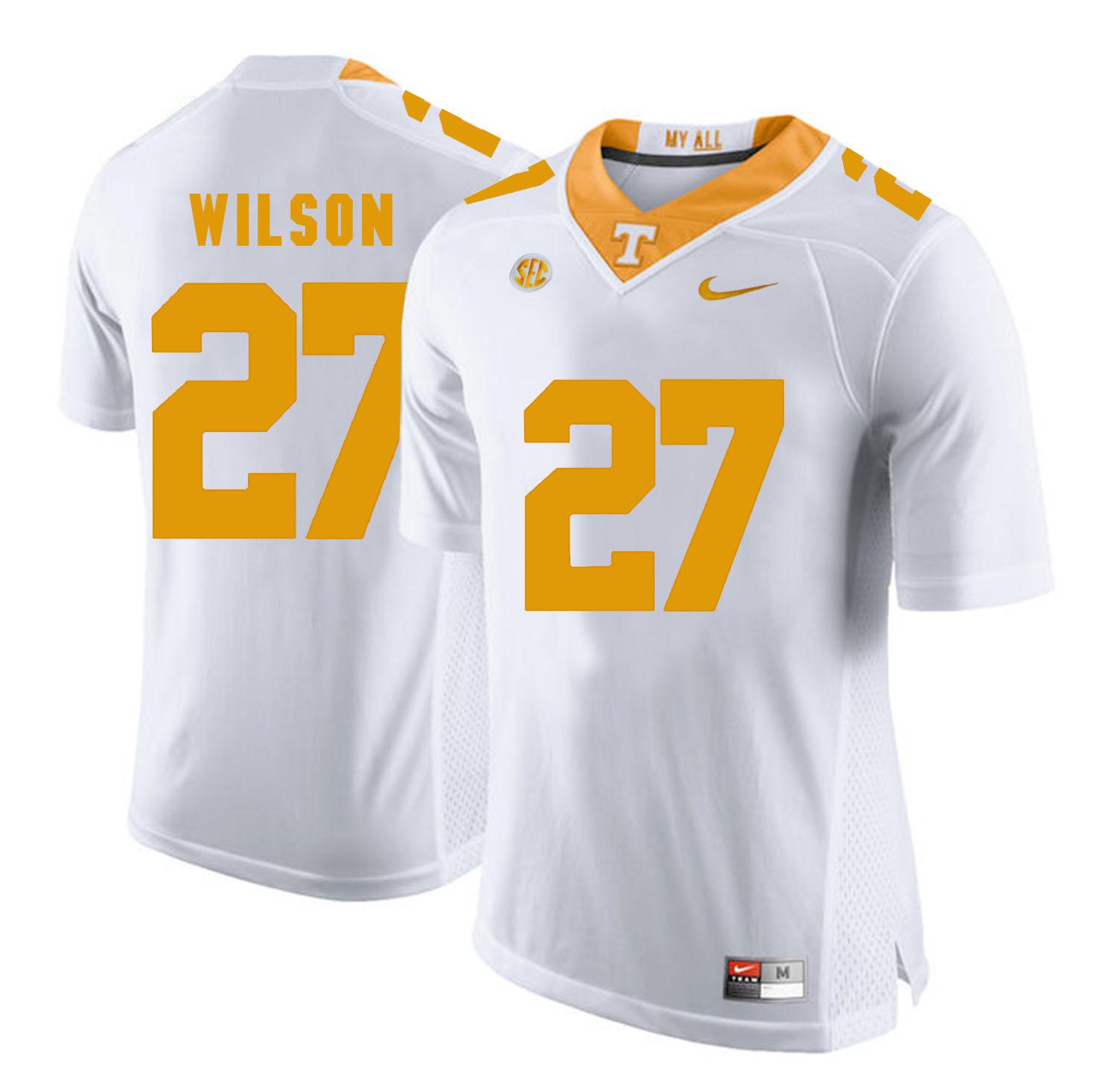 Tennessee Volunteers 27 Al Wilson White College Football Jersey - Click Image to Close