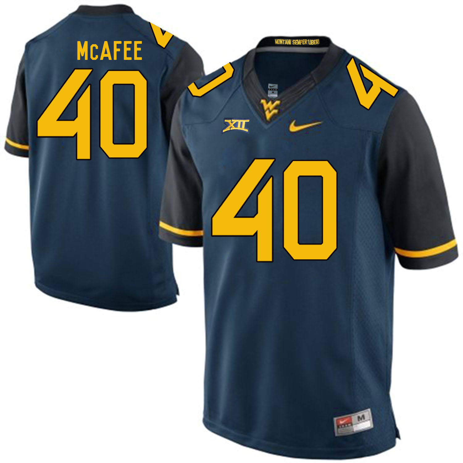 West Virginia Mountaineers 40 Pat McAfee Navy College Football Jersey
