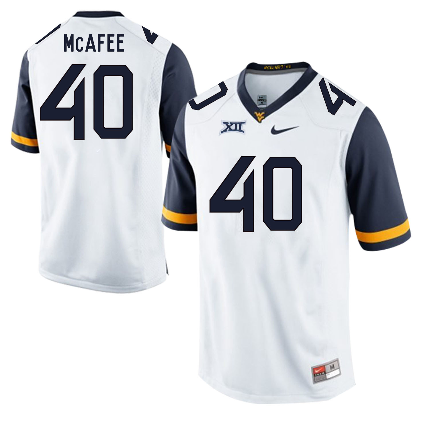 West Virginia Mountaineers 40 Pat McAfee White College Football Jersey