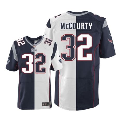 Nike Patriots 32 Devin McCourty Navy And White Split Elite Jersey