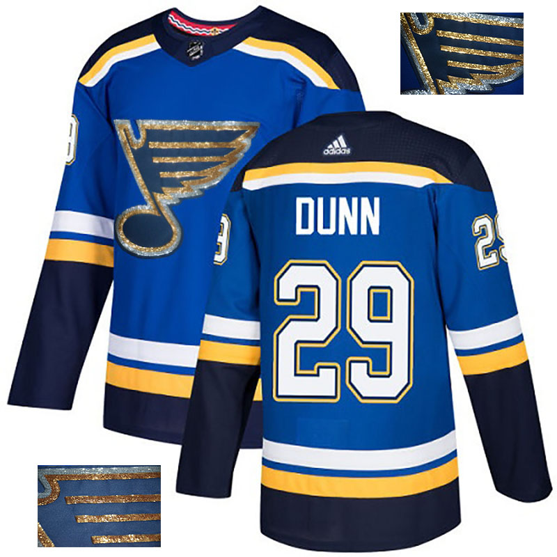 Blues 29 Vince Dunn Blue Glittery Edition Adidas Jersey