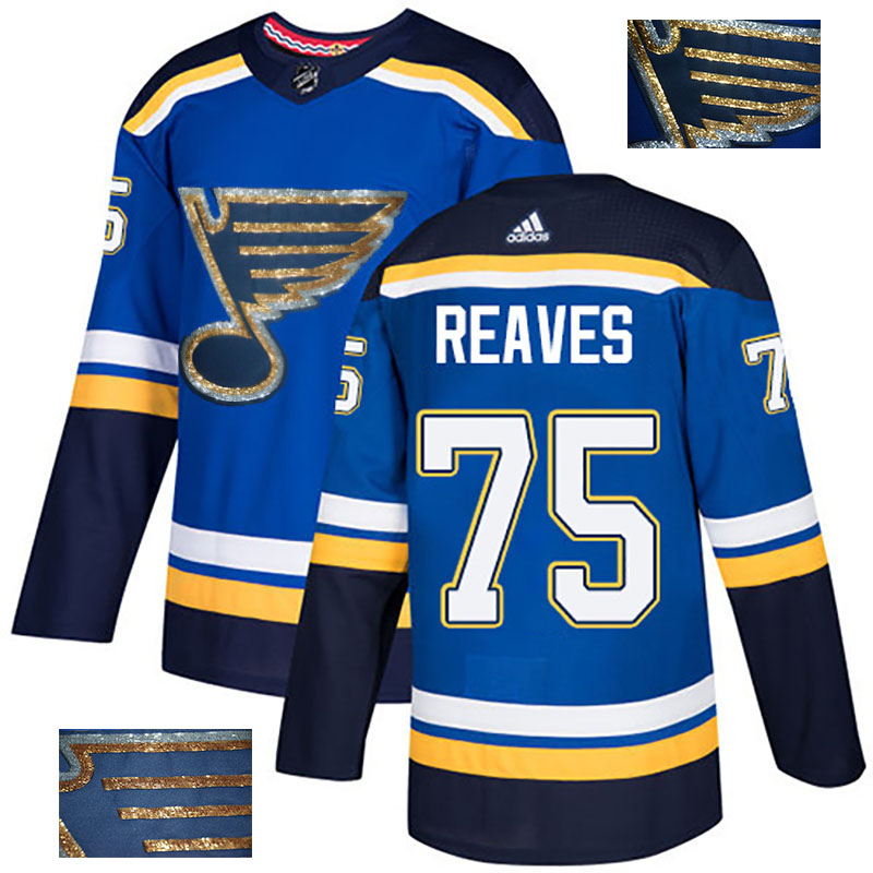 Blues 75 Ryan Reaves Blue Glittery Edition Adidas Jersey