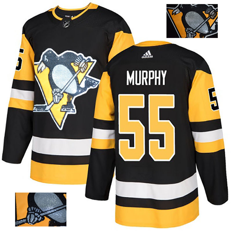 Penguins 55 Larry Murphy Black Glittery Edition Adidas Jersey