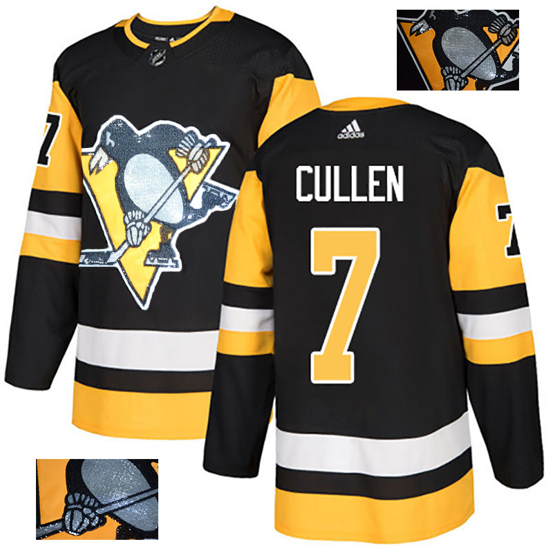 Penguins 7 Matt Cullen Black Glittery Edition Adidas Jersey