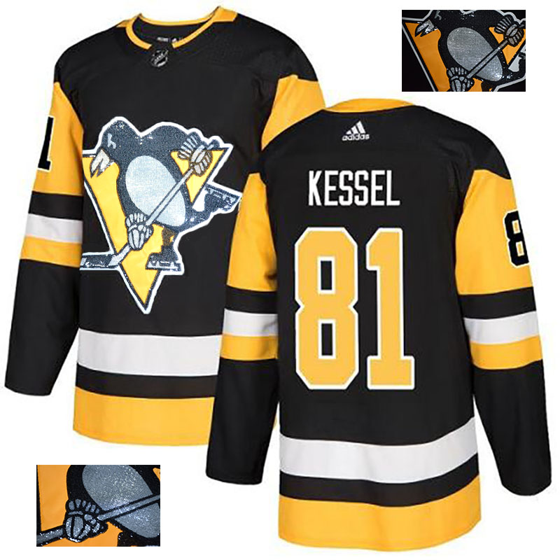 Penguins 81 Phil Kessel Black Glittery Edition Adidas Jersey