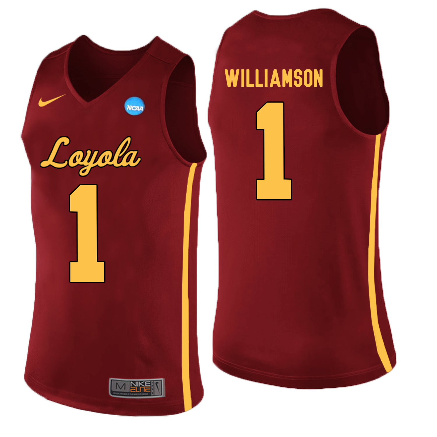 Loyola (Chi) Ramblers 1 Lucas Williamson Red College Basketball Jersey