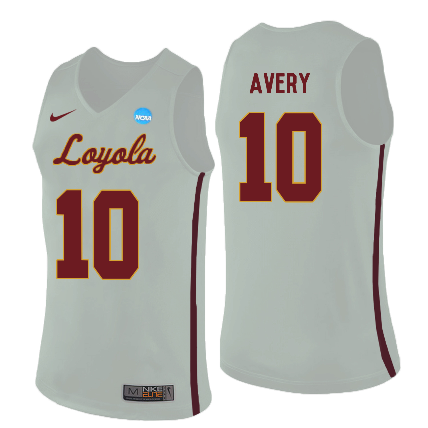 Loyola (Chi) Ramblers 10 Adarius Avery White College Basketball Jersey