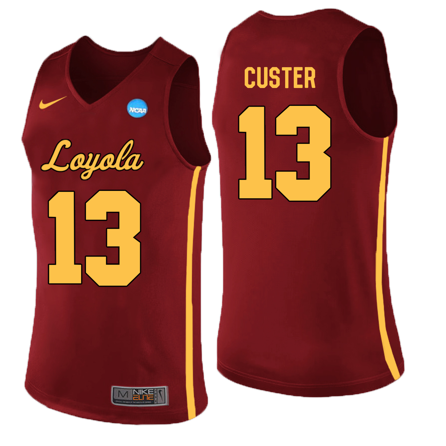 Loyola (Chi) Ramblers 13 Clayton Custer Red College Basketball Jersey