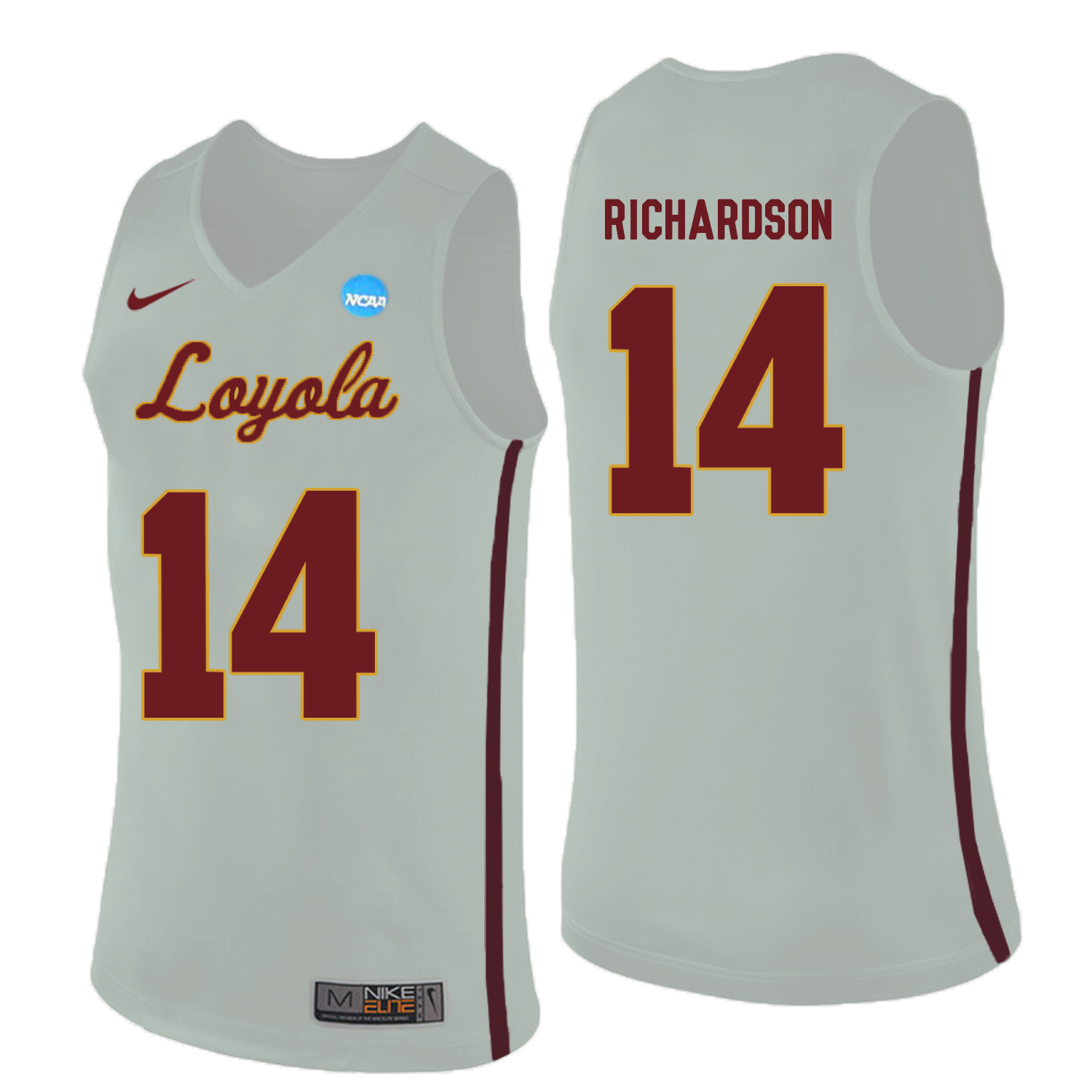 Loyola (Chi) Ramblers 14 Ben Richardson White College Basketball Jersey