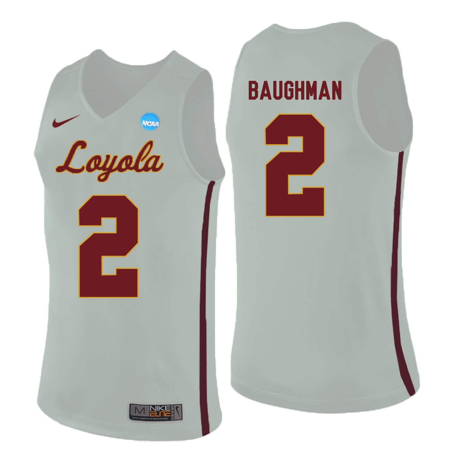 Loyola (Chi) Ramblers 2 Jake Baughman White College Basketball Jersey