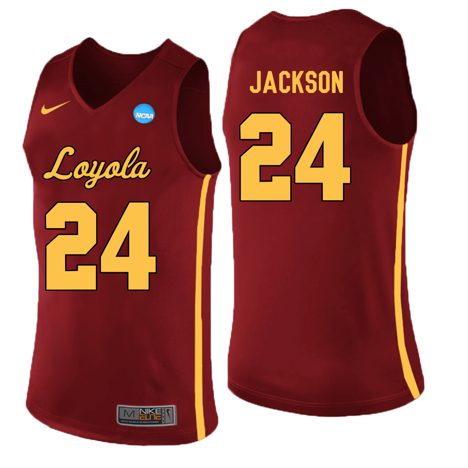 Loyola (Chi) Ramblers 24 Aundre Jackson Red College Basketball Jersey
