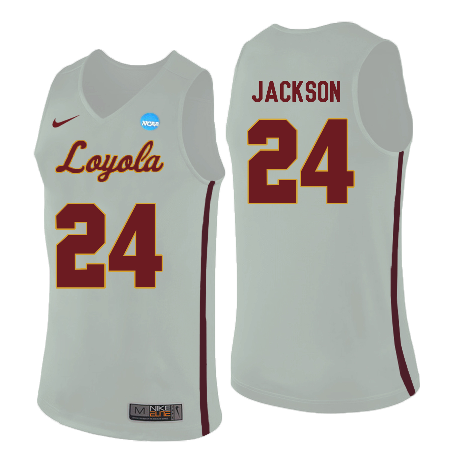 Loyola (Chi) Ramblers 24 Aundre Jackson White College Basketball Jersey