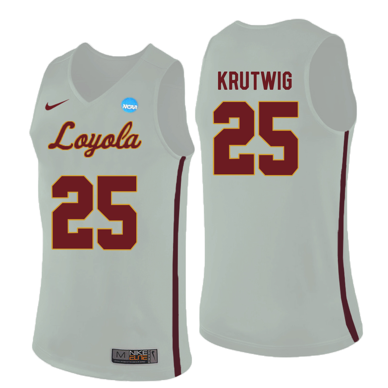 Loyola (Chi) Ramblers 25 Cameron Krutwig White College Basketball Jersey