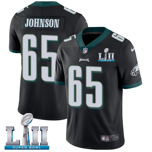 Nike Eagles 65 Lane Johnson Black 2018 Super Bowl LII Youth Vapor Untouchable Player Limited Jersey
