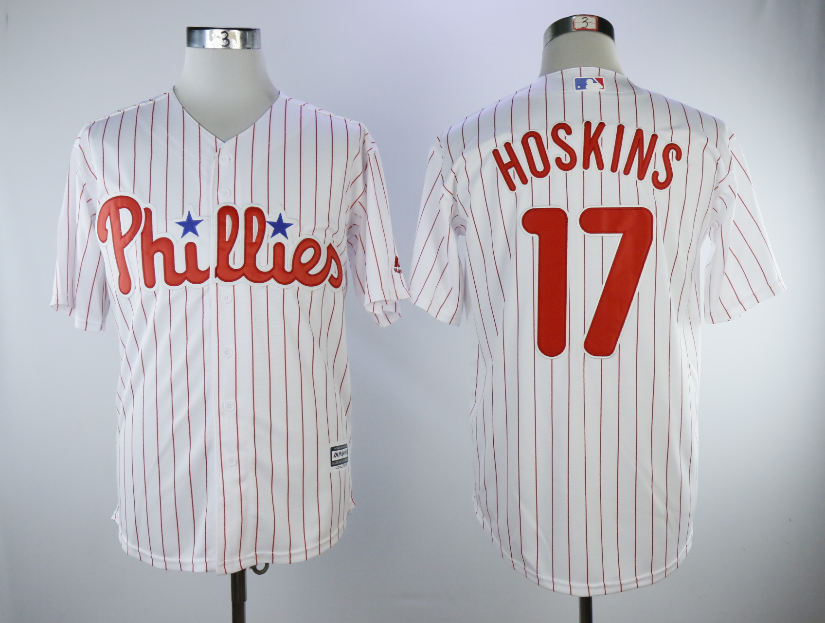 Phillies 17 Rhys Hoskins White Cool Base Jersey