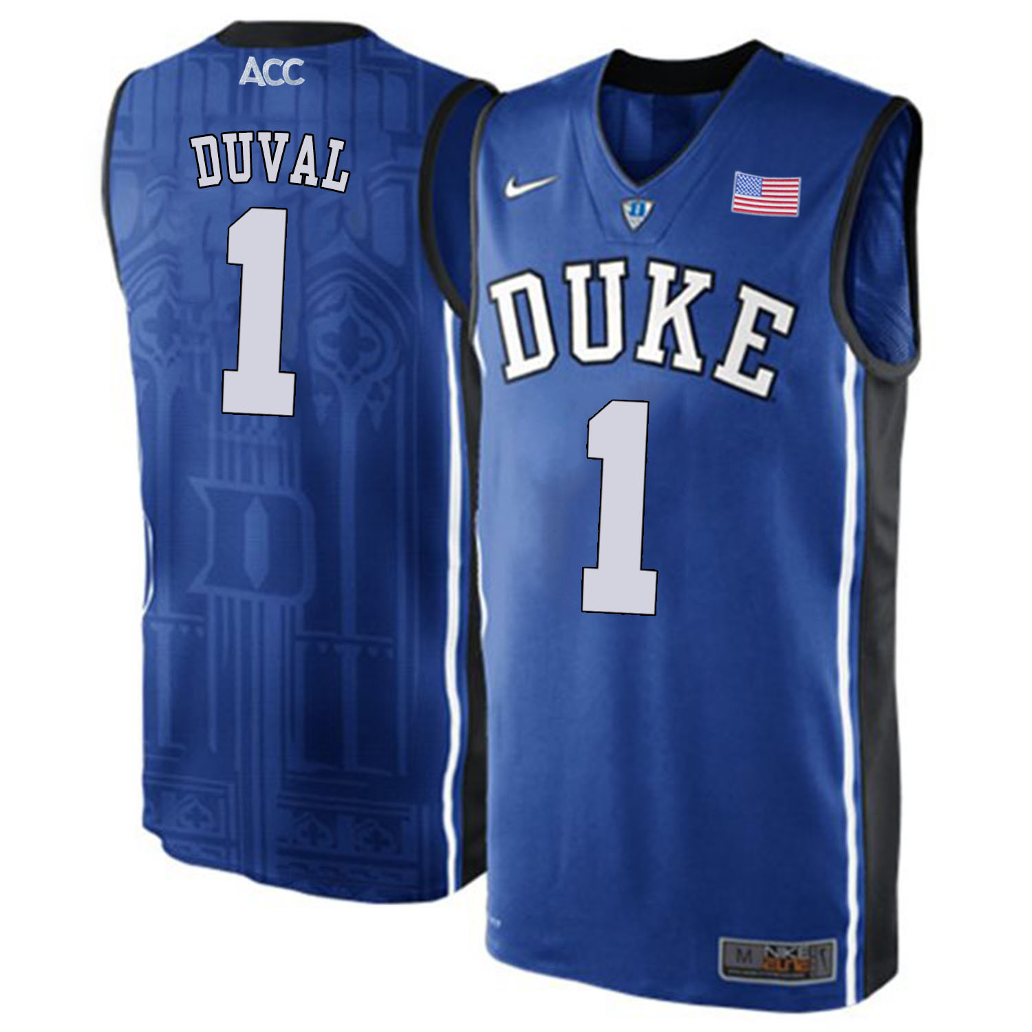Duke Blue Devils 1 Trevon Duval Blue Nike Elite College Basketball Jersey