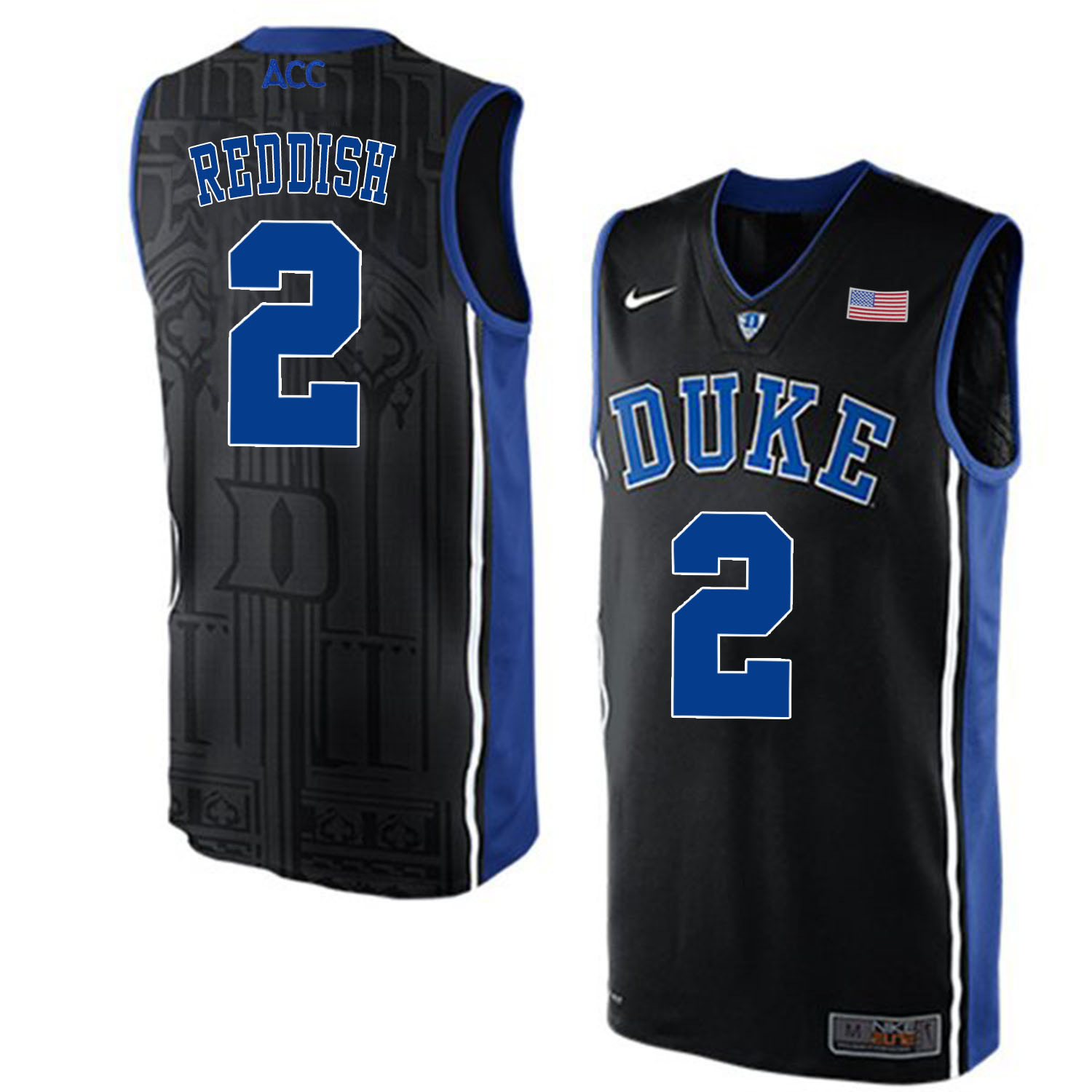 Duke Blue Devils 2 Cameron Reddish Black Nike Elite Jersey