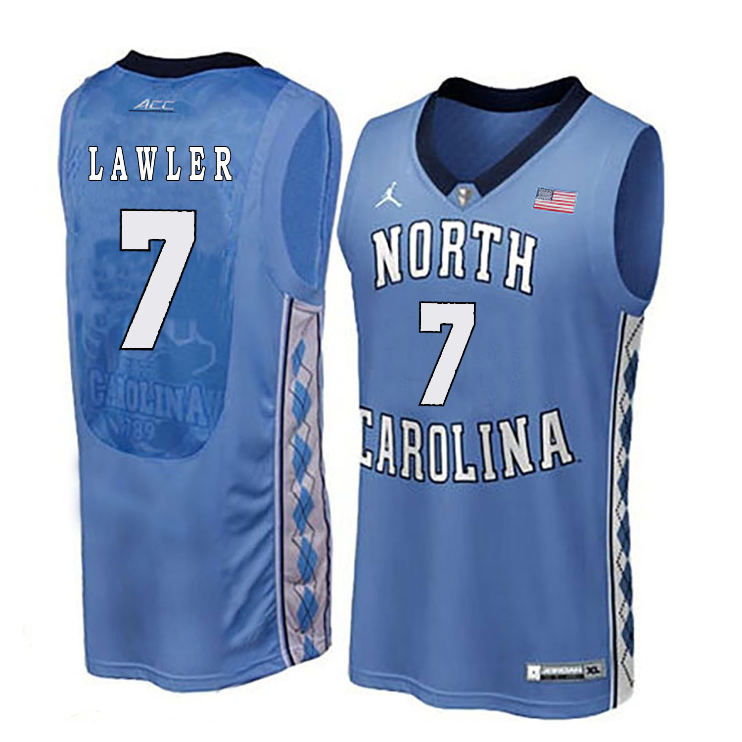 North Carolina Tar Heels 7 Jake Lawler Blue College Basketball Jersey