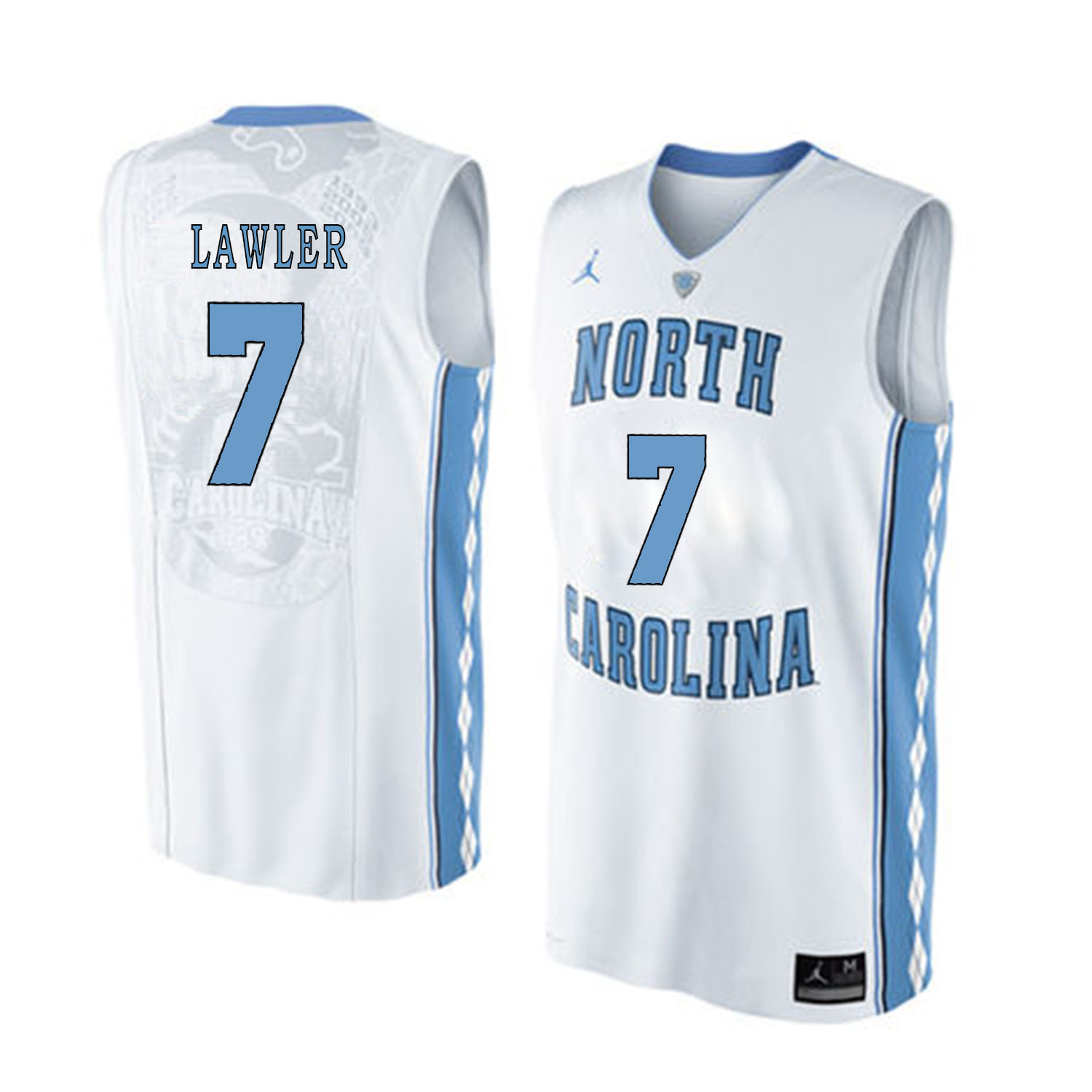 North Carolina Tar Heels 7 Jake Lawler White College Basketball Jersey