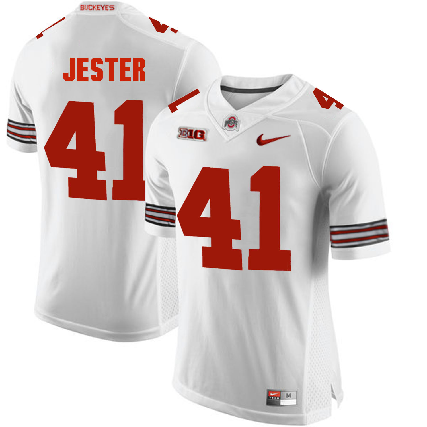 Ohio State Buckeyes 41 Hayden Jester White College Football Jersey - Click Image to Close