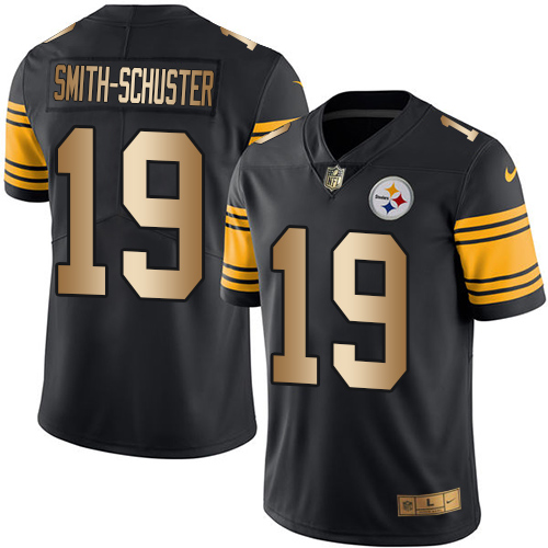 Nike Steelers 19 JuJu Smith-Schuster Black Gold Vapor Untouchable Player Limited Jersey - Click Image to Close