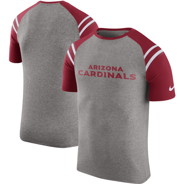 Arizona Cardinals Nike Enzyme Shoulder Stripe Raglan T-Shirt Heathered Gray