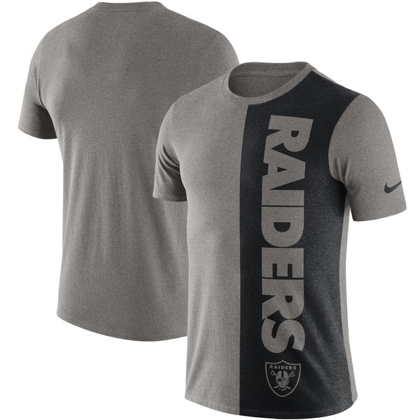 Oakland Raiders Nike Coin Flip Tri Blend T-Shirt Heathered Gray/Black
