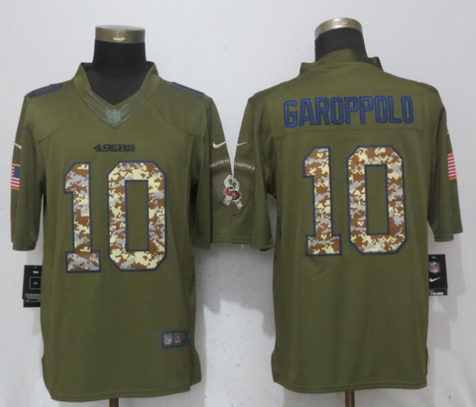 Nike 49ers 10 Jimmy Garoppolo Green Salute To Service Limited Jersey