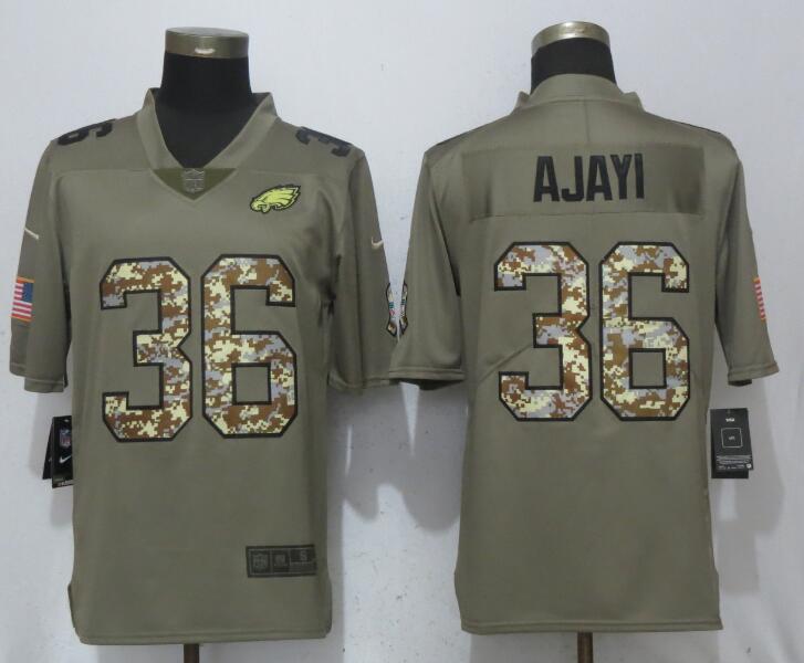 Nike Eagles 36 Jay Ajayi Olive Camo Salute To Service Limited Jersey