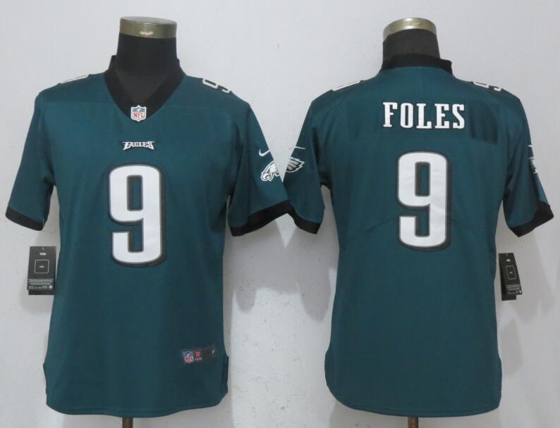 Nike Eagles 9 Nick Foles Green Women Vapor Untouchable Player Limited Jersey - Click Image to Close