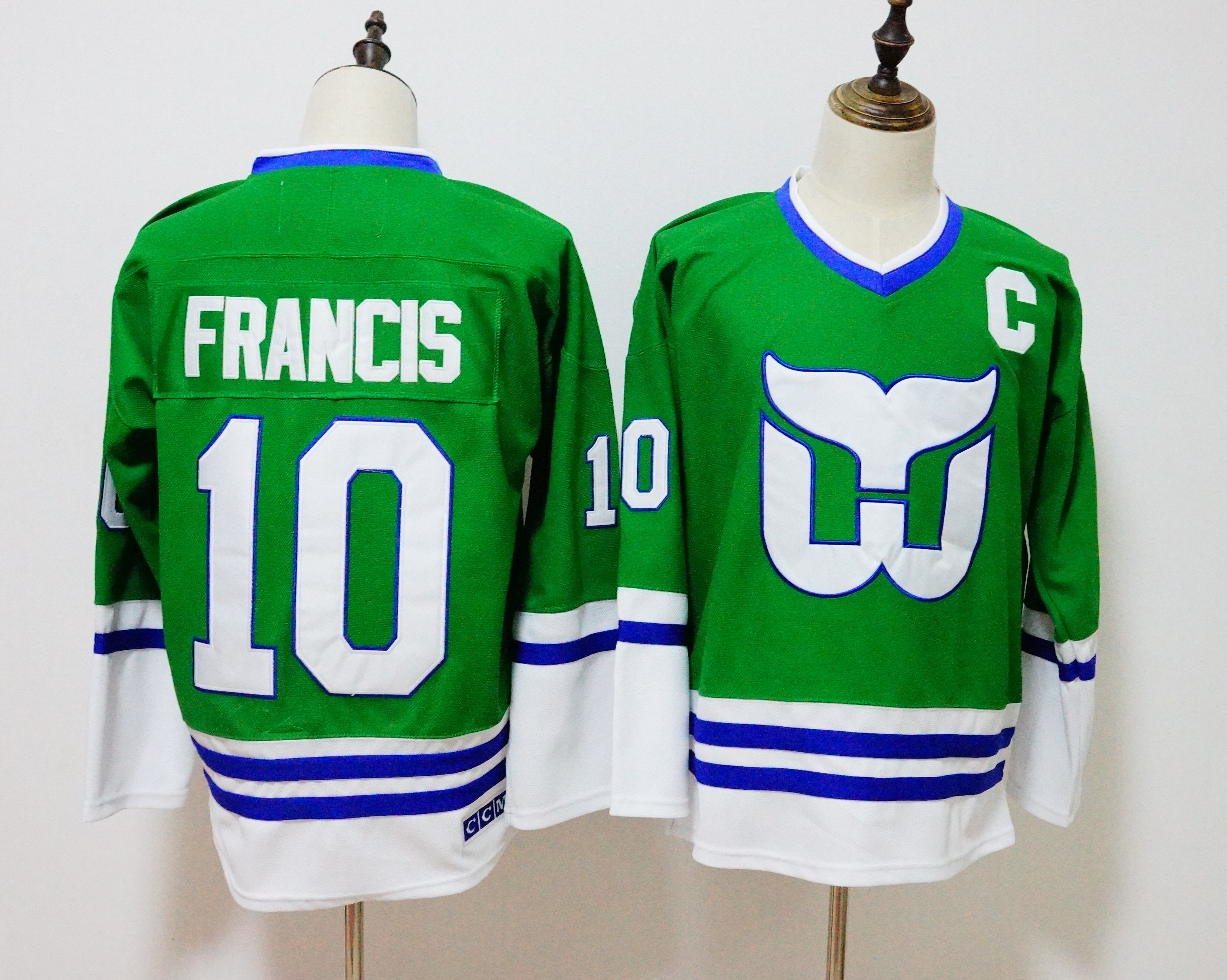 Whalers 10 Ron Francis Green CCM Jersey