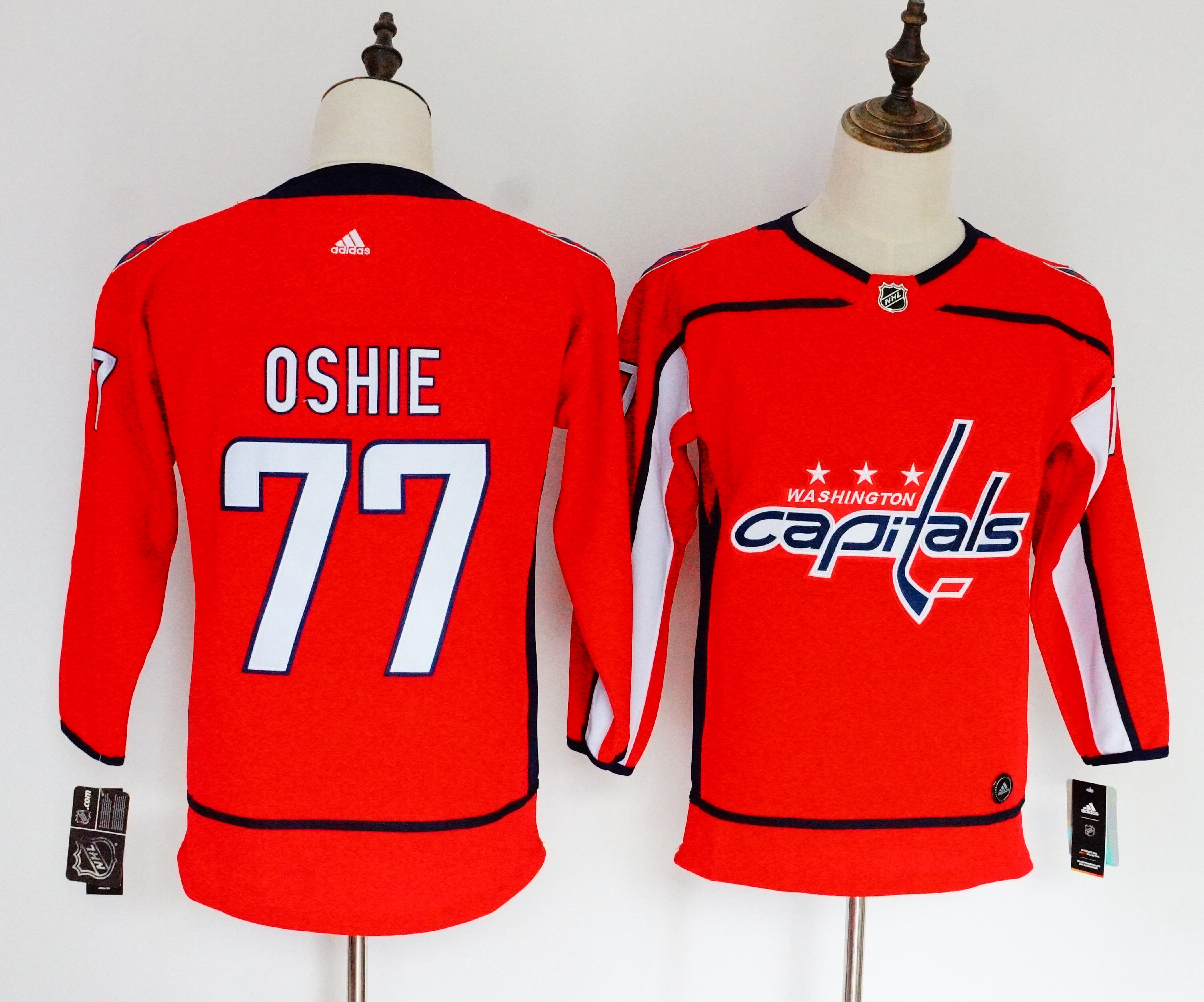 Capitals 77 T.J. Oshie Red Women Adidas Jersey