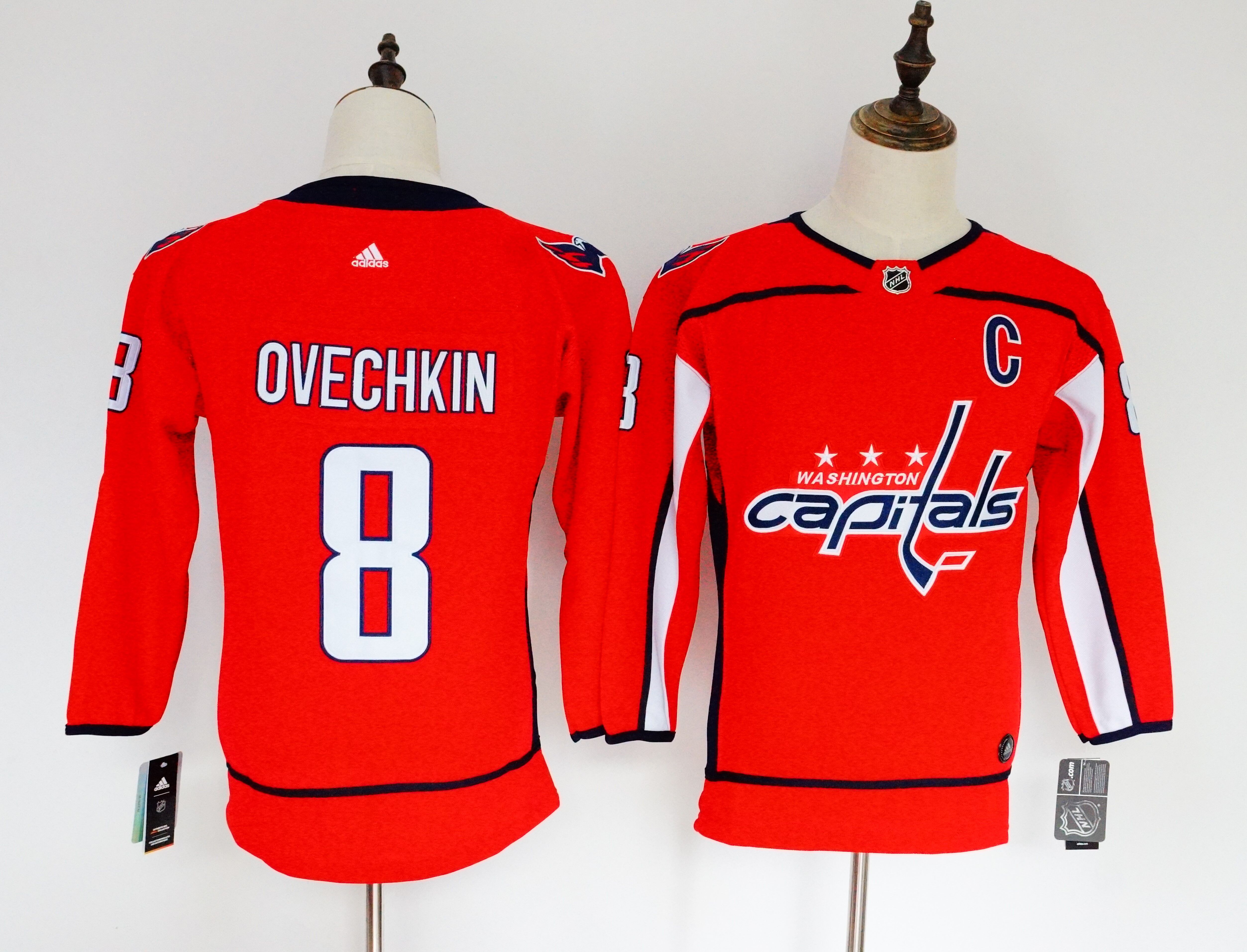 Capitals 8 Alexander Ovechkin Red Women Adidas Jersey - Click Image to Close