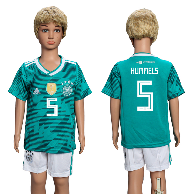 Germany 5 HUMMELS Away Youth 2018 FIFA World Cup Soccer Jersey - Click Image to Close