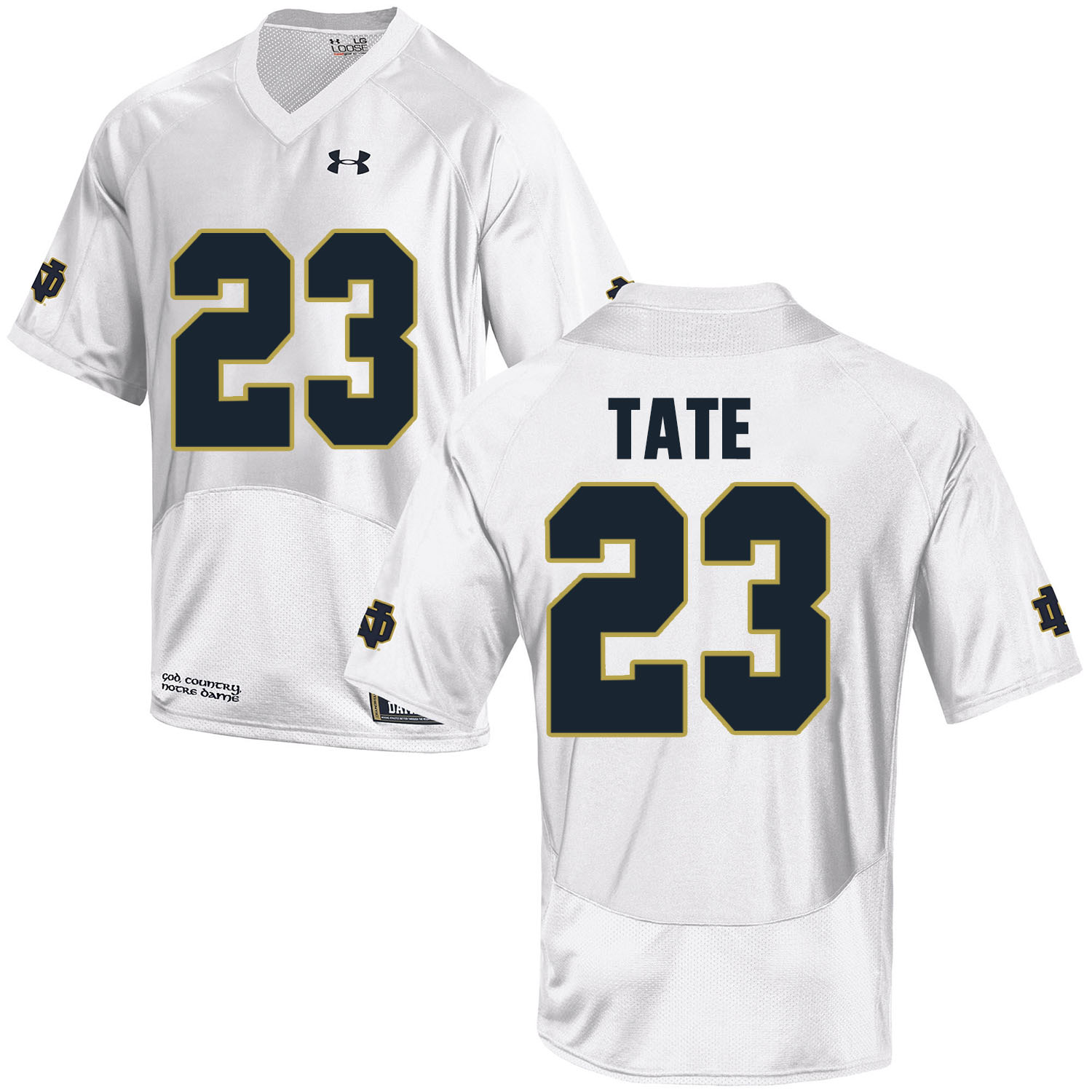 Notre Dame Fighting Irish 23 Golden Tate White College Football Jersey