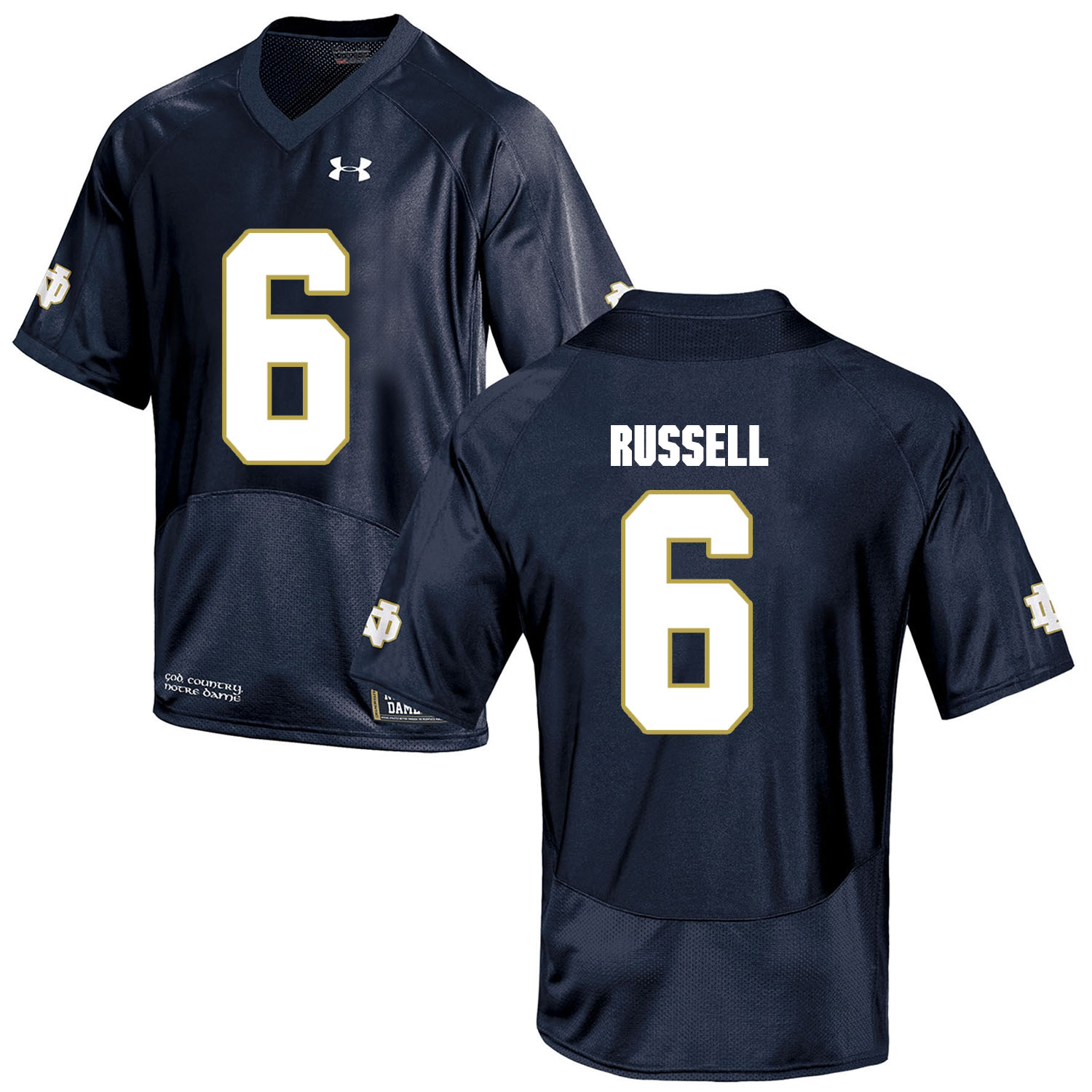 Notre Dame Fighting Irish 6 KeiVarae Russell Navy College Football Jersey - Click Image to Close