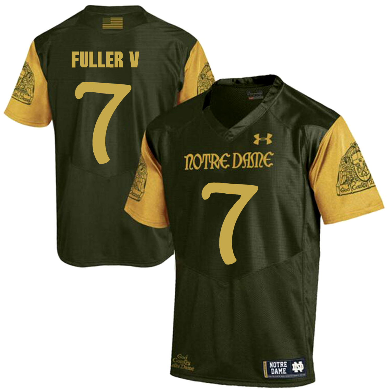 Notre Dame Fighting Irish 7 Will Fuller V Olive Green College Football Jersey - Click Image to Close