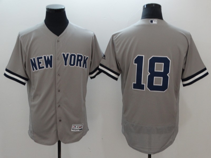 Yankees 18 Didi Gregorius Gray Flexbase Jersey - Click Image to Close