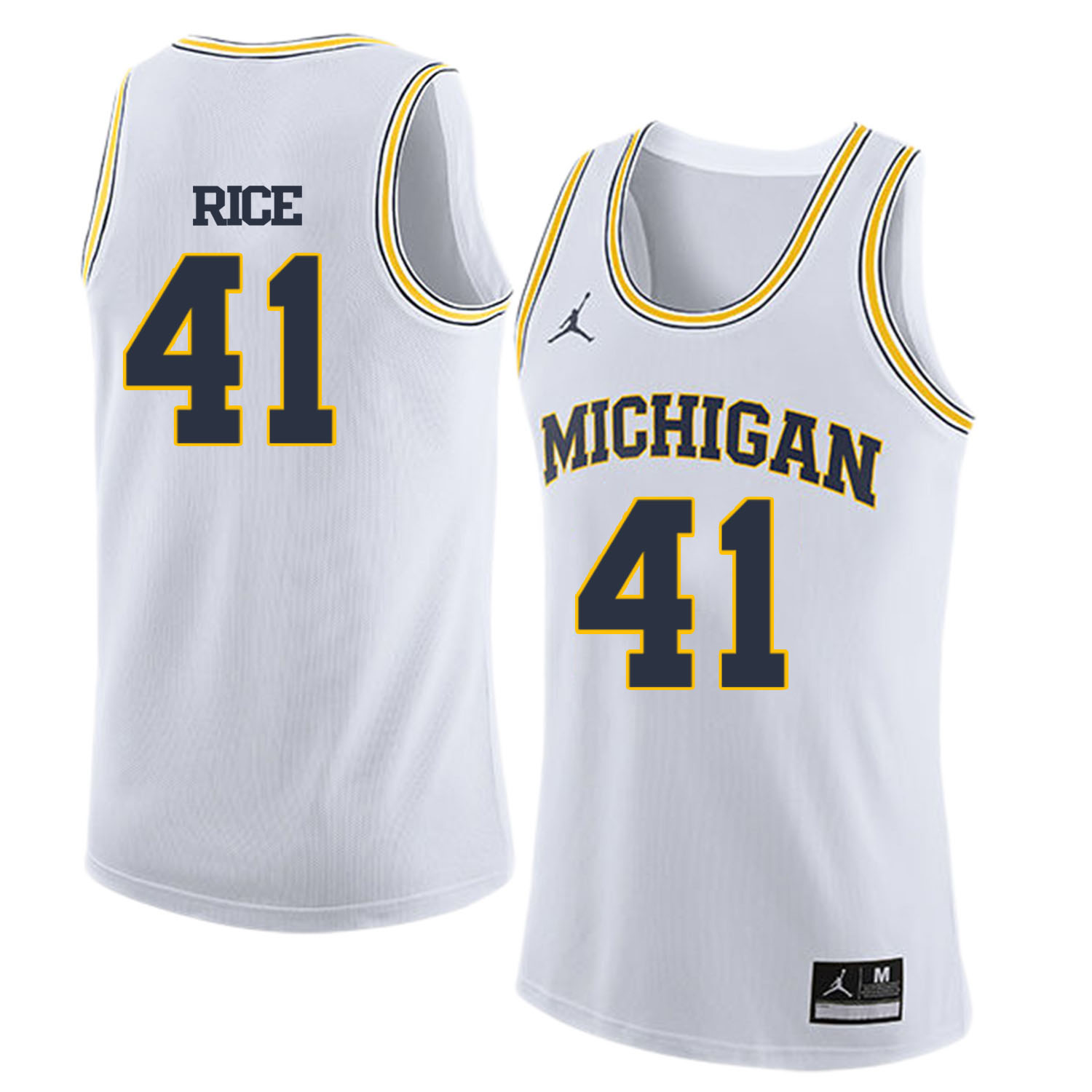 University of Michigan 41 Glen Rice White College Basketball Jersey - Click Image to Close