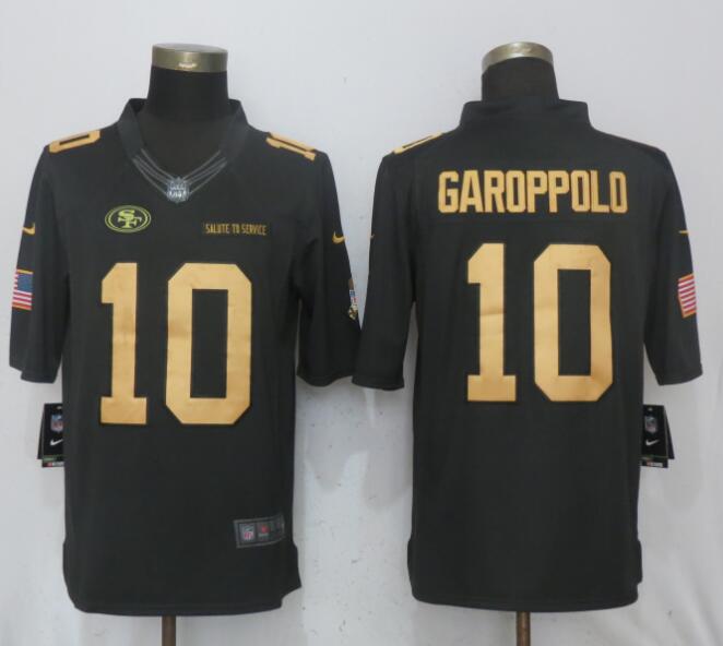 Nike 49ers 10 Jimmy Garoppolp Anthracite Gold Salute To Service Limited Jersey