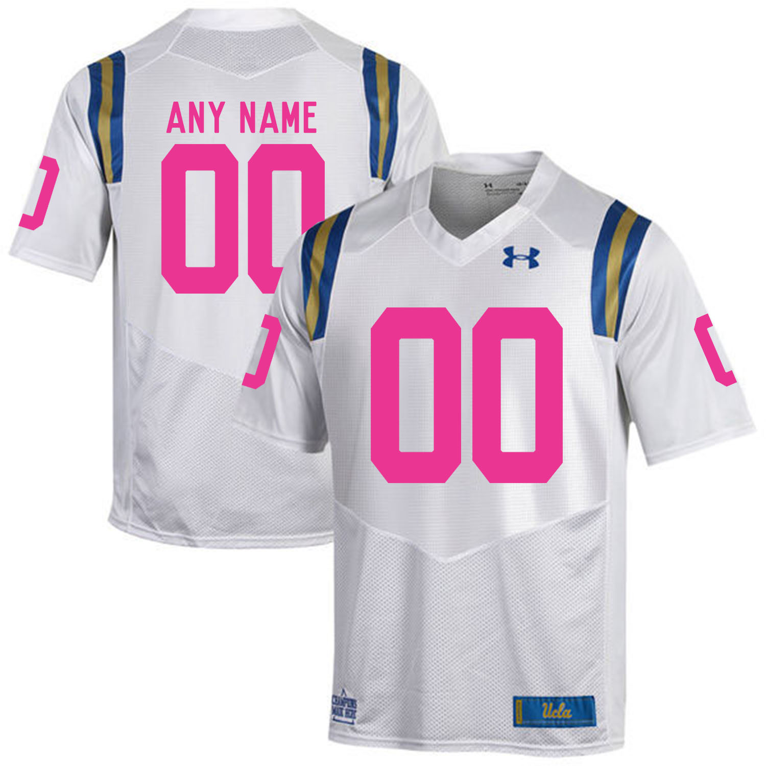 UCLA Bruins White Men's Customized 2018 Breast Cancer Awareness College Football Jersey
