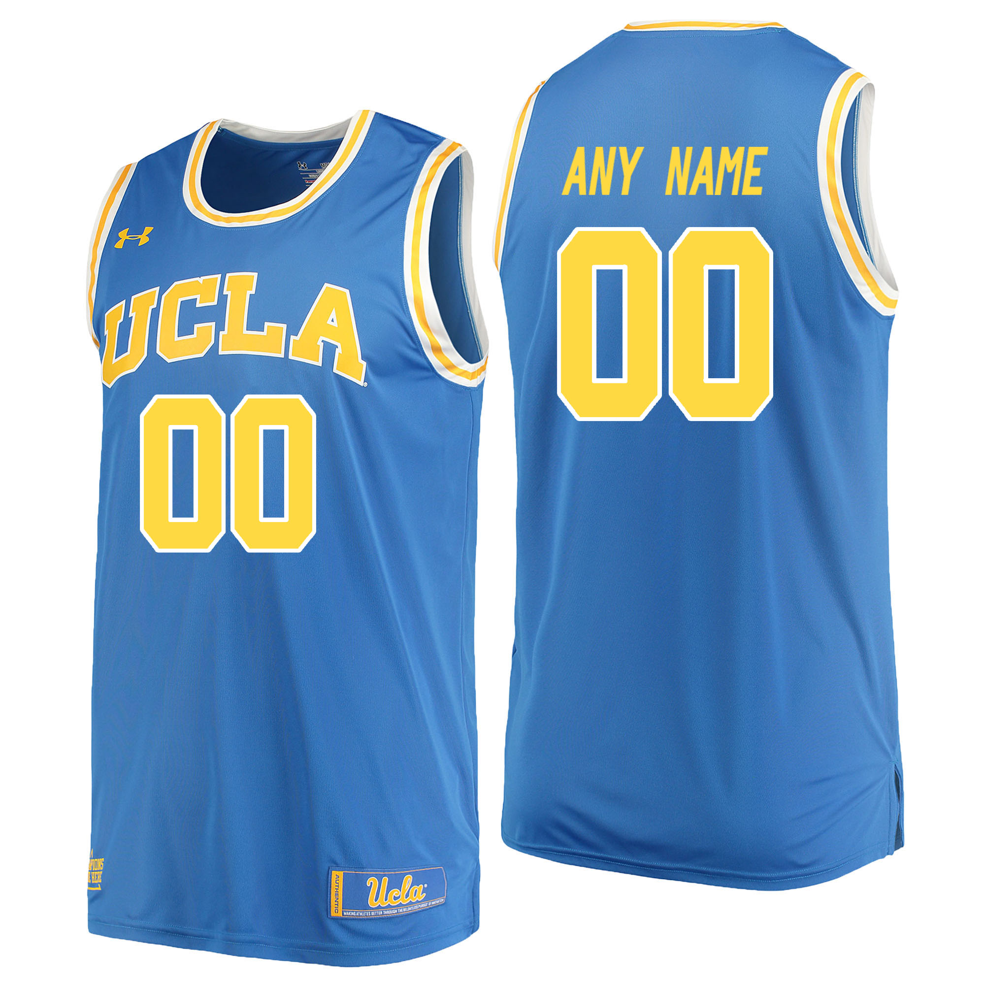 UCLA Bruins Blue Men's Customized College Basketball Jersey