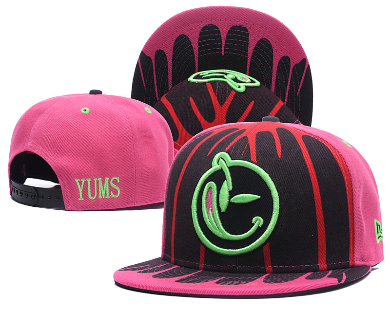 Yums Smiley Face Pink Snapback hat YS