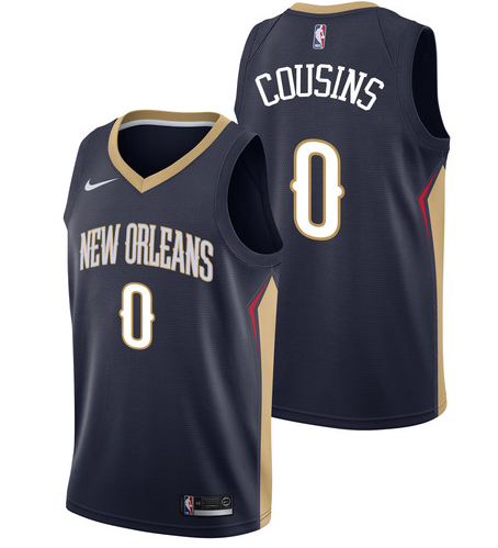 Pelicans 0 DeMarcus Cousins Navy Nike Swingman Jersey(Without The Sponsor's Logo)