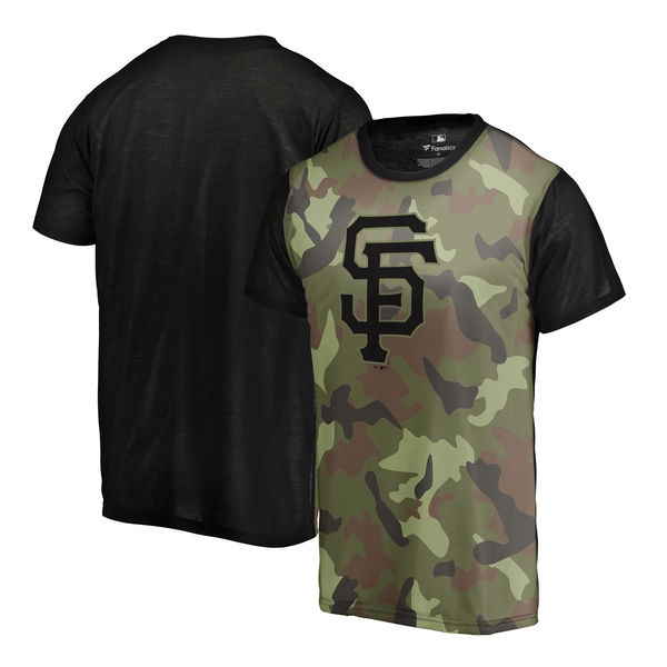 San Francisco Giants Fanatics Branded Green 2018 Memorial Day Camo Blast Sublimated T-Shirt