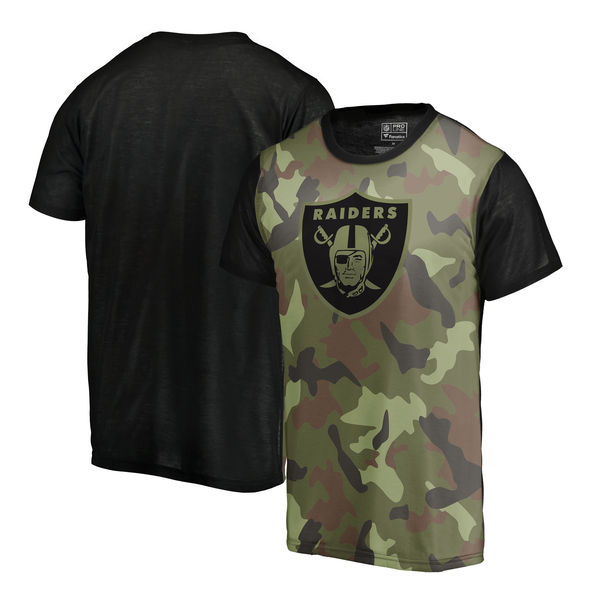 Oakland Raiders Camo NFL Pro Line by Fanatics Branded Blast Sublimated T-Shirt - Click Image to Close