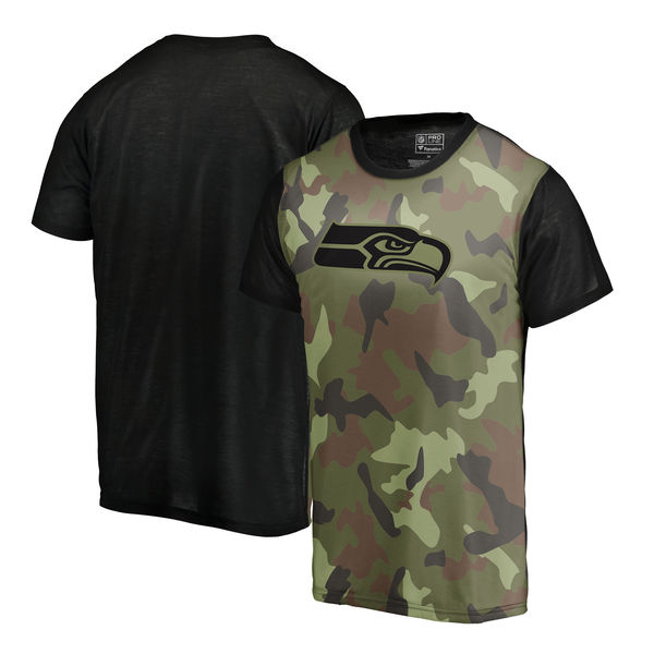 Seattle Seahawks Camo NFL Pro Line by Fanatics Branded Blast Sublimated T-Shirt - Click Image to Close
