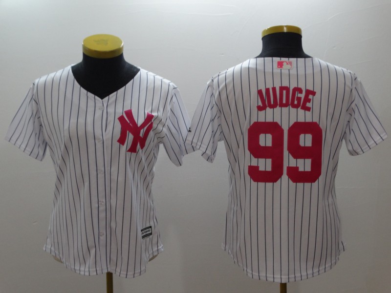 Yankees 99 Aaron Judge White Women Mother's Day Cool Base Jersey