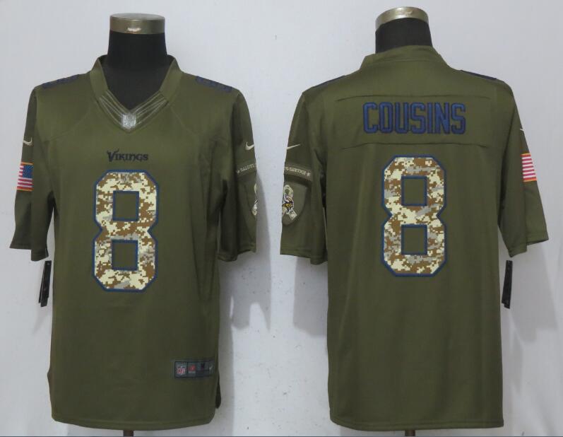 Nike Vikings 8 Kirk Cousins Green Salute To Service Limited Jersey
