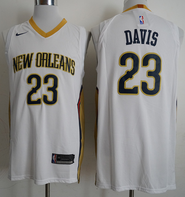Pelicans 23 Anthony Davis White Nike Authentic Jersey